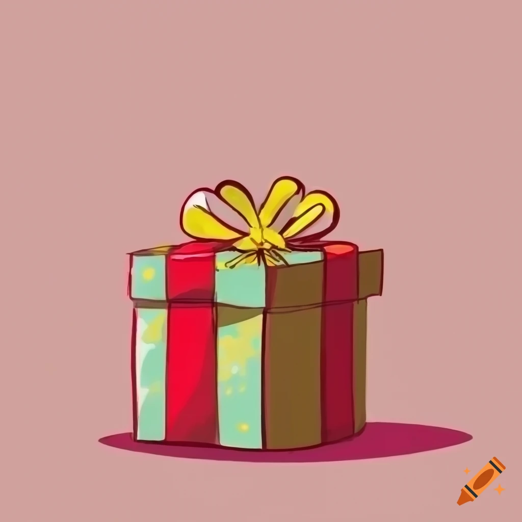 Gift Box Illustration With Hand Drawn Doodle Line Art Isolated On White  Background Stock Illustration - Download Image Now - iStock