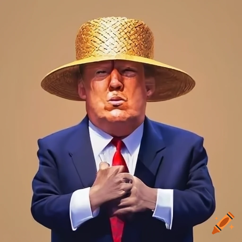 Donald trump wearing a straw hat on Craiyon