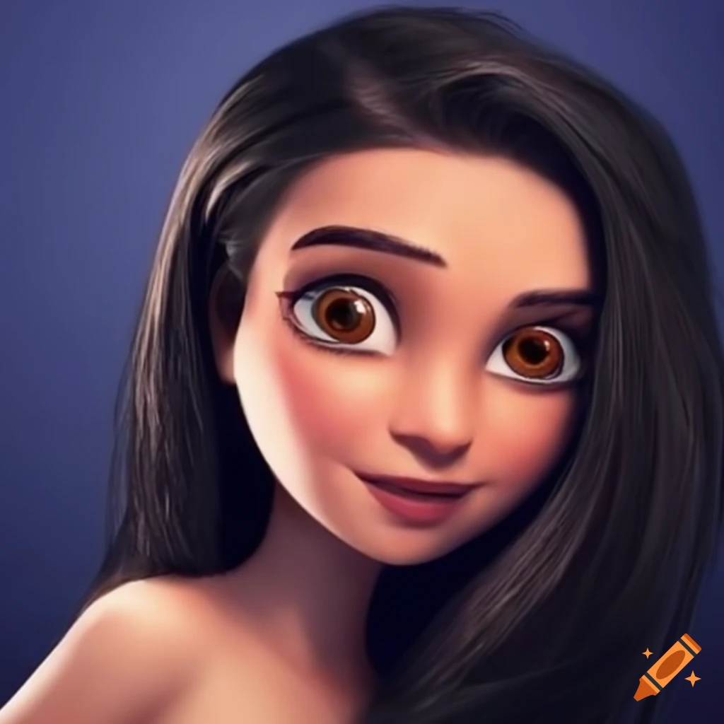 illustration of a Filipina Irish woman from a Disney Pixar inspired movie