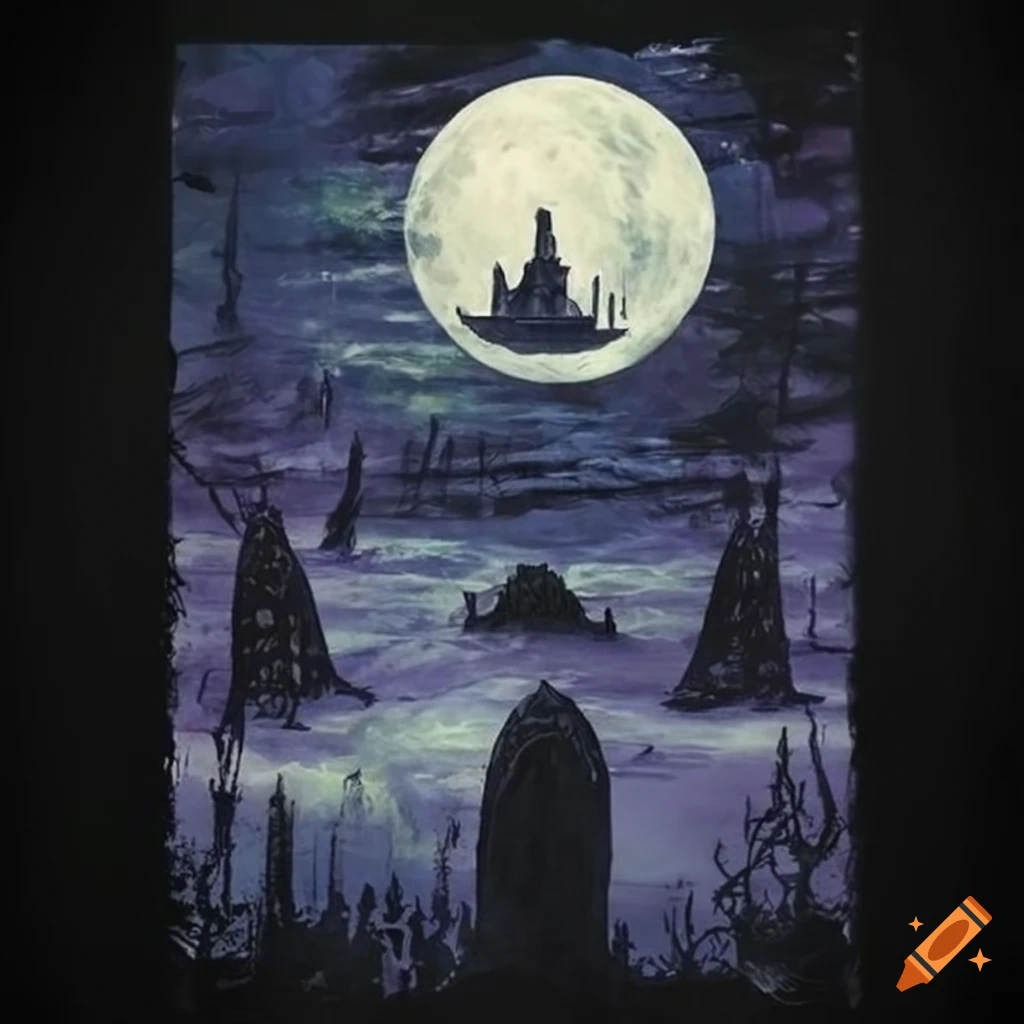 Moonlit Graveyard heavy metal band shirt