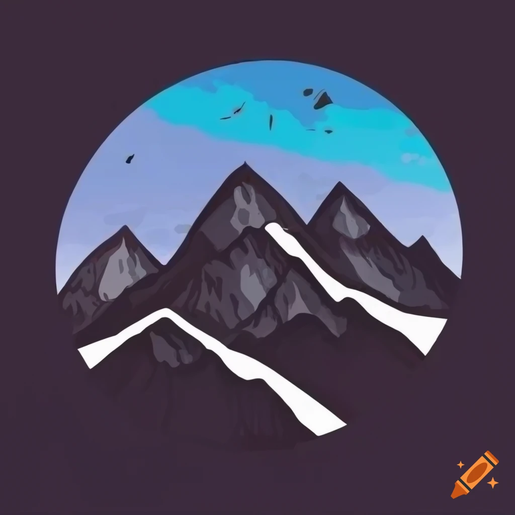 High contrast illustration of a mountain