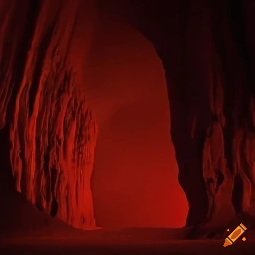 mysterious cave inside a dusty desert