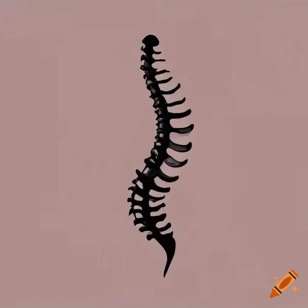 black spine illustration on minimalist backdrop