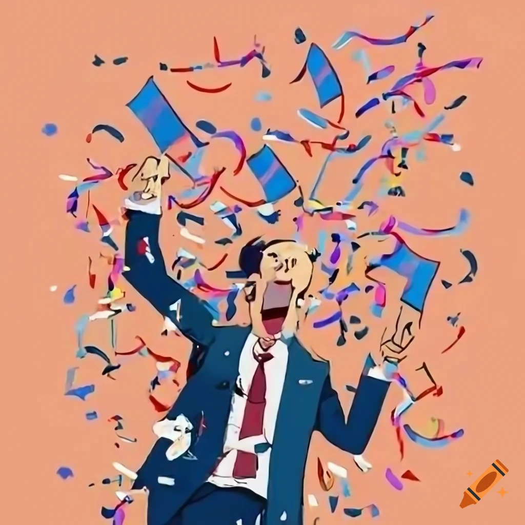 victorious celebration after an election