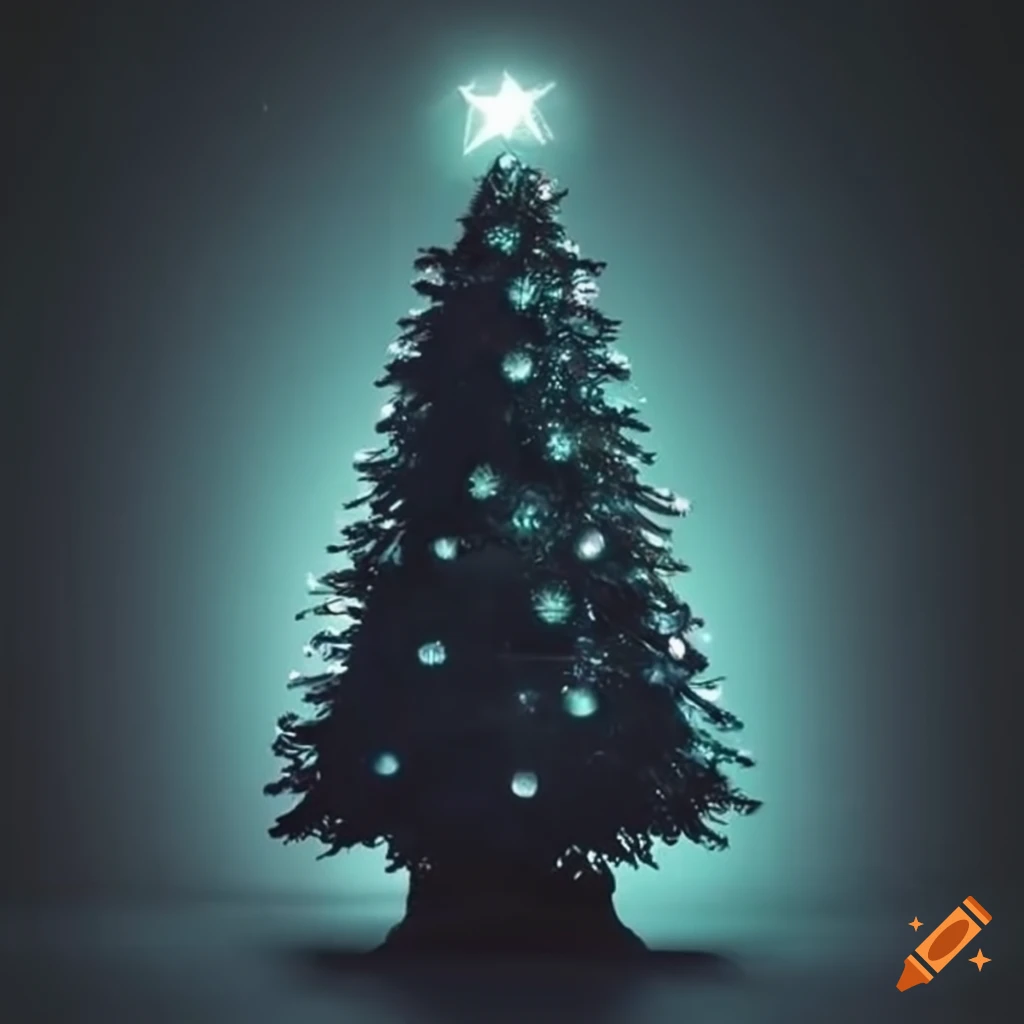 dark themed Christmas tree