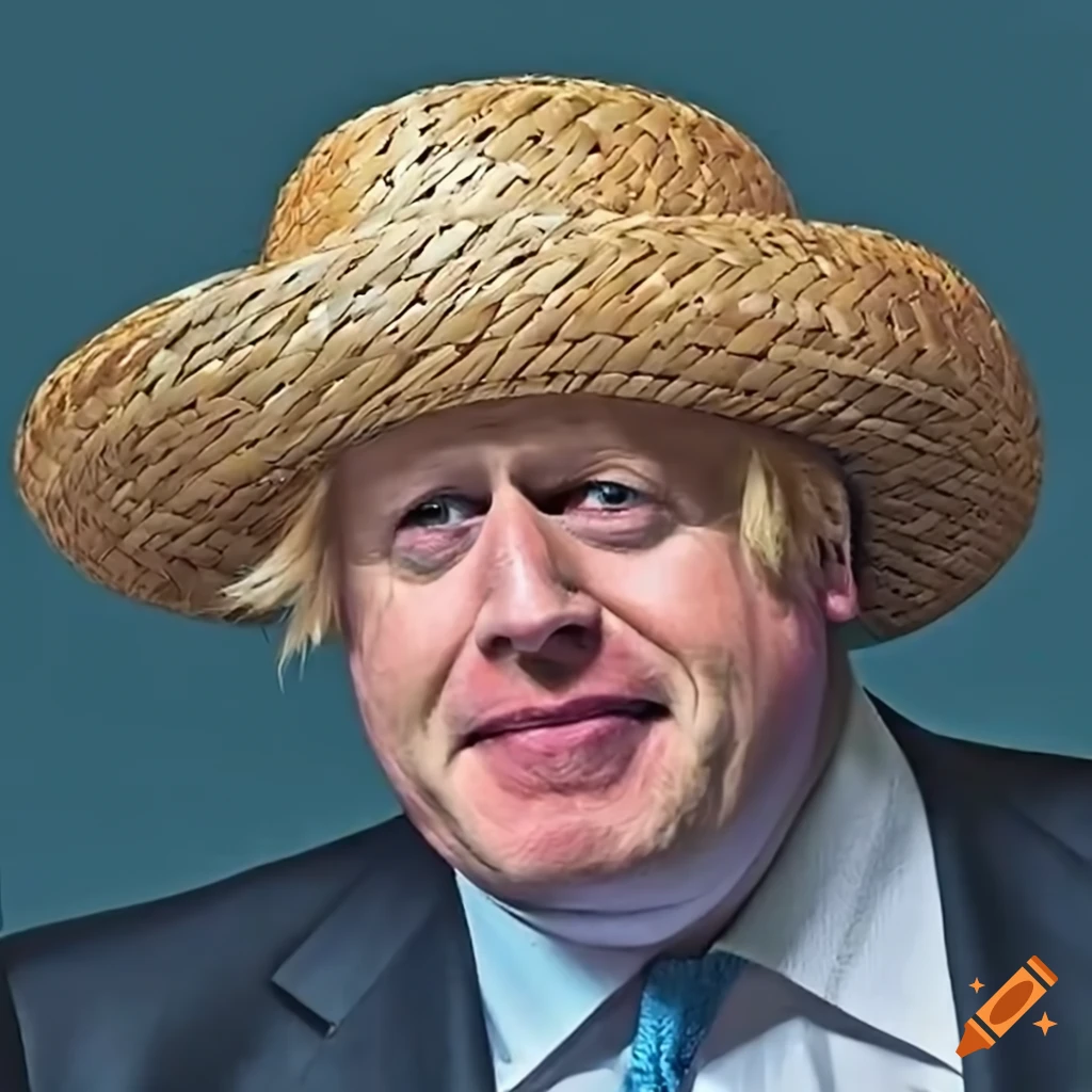 Boris johnson wearing a straw hat on Craiyon