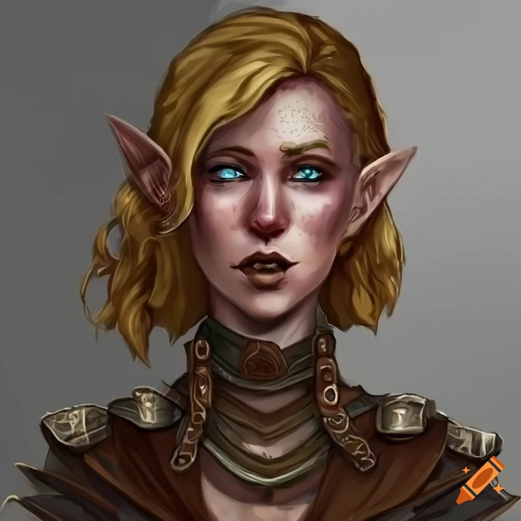 digital art of a blond half-elf character