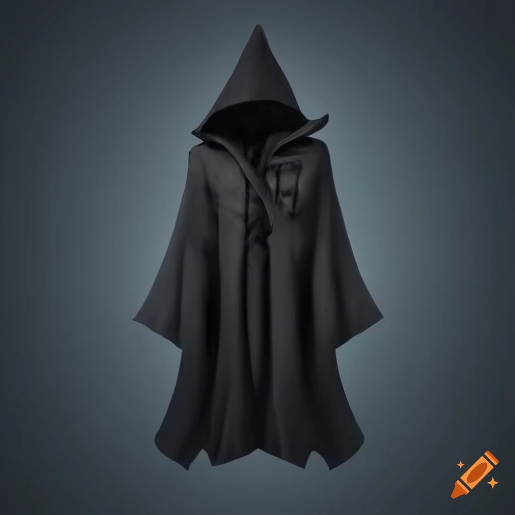 Image of a dark wizard hood on black background on Craiyon