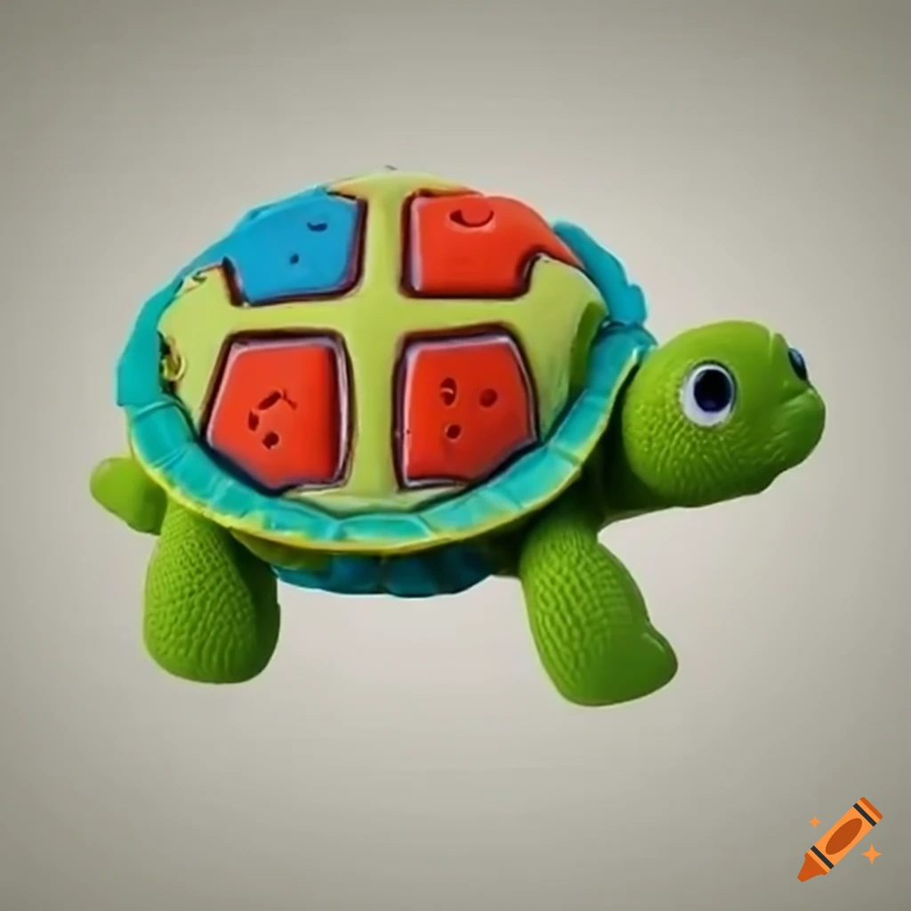 Puzzle toy of a turtle with detachable pieces