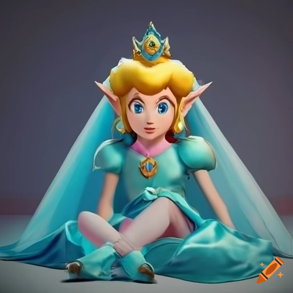 cosplay of Link in princess Peach's ballgown