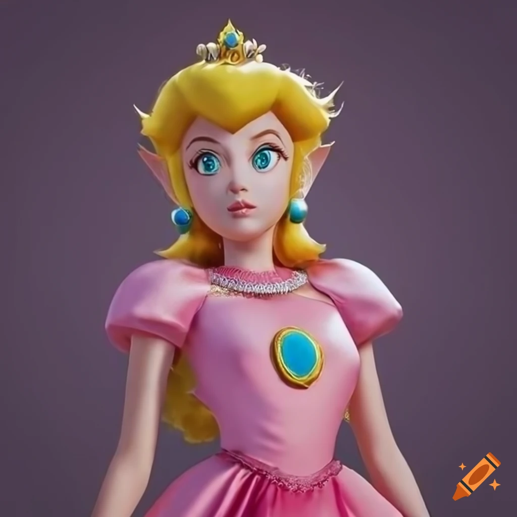 Cosplayer Dressed As Princess Peach On Craiyon