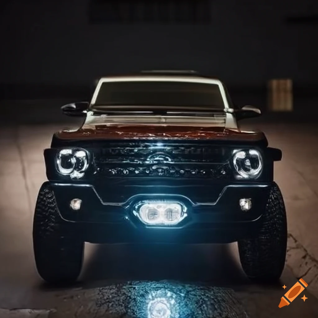 Dark sports car with led lights