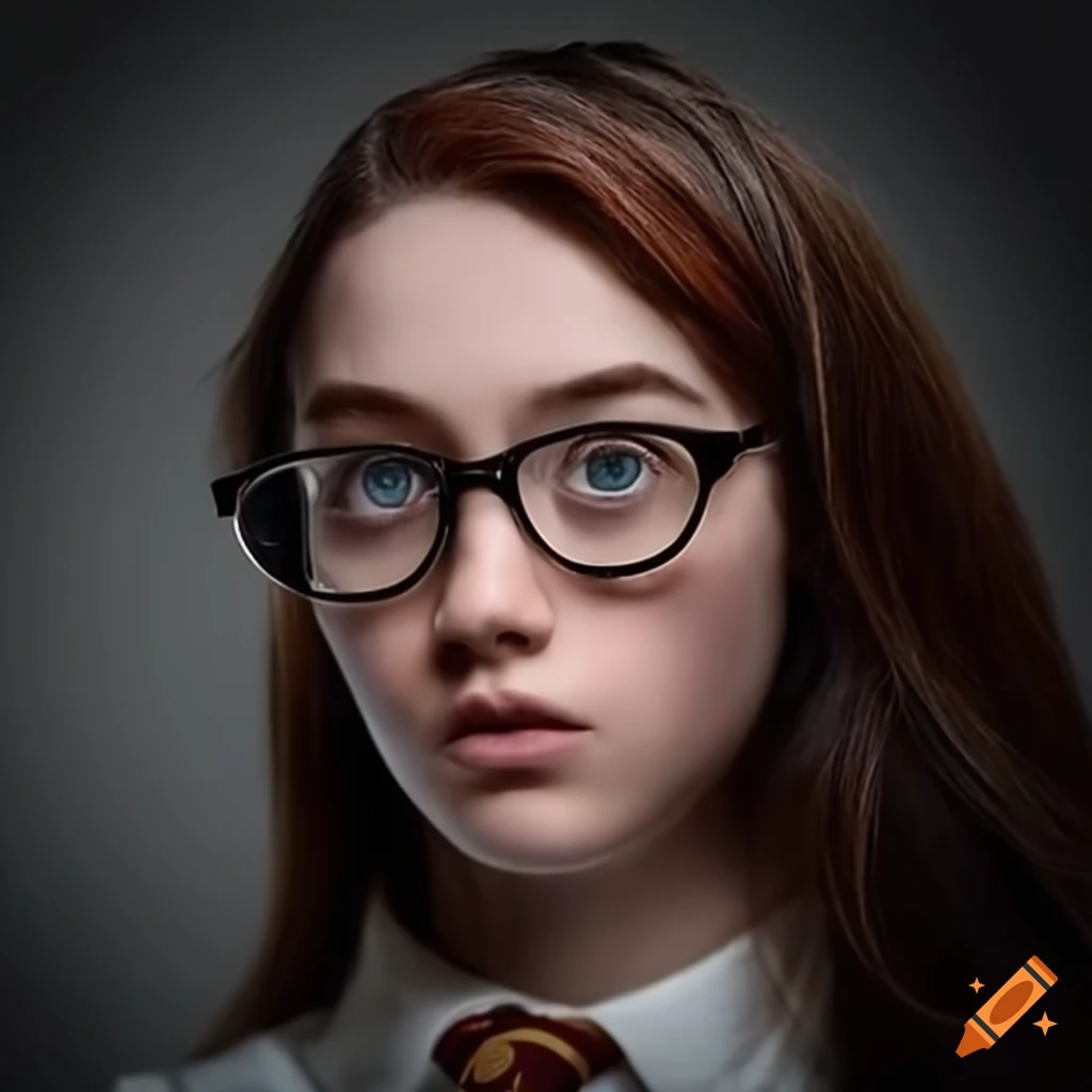 Young lady with glasses in harry potter style