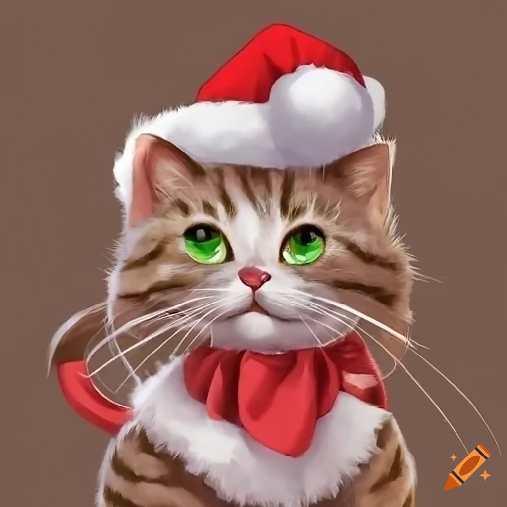 Cute fat ginger cat wearing a christmas jumper on Craiyon