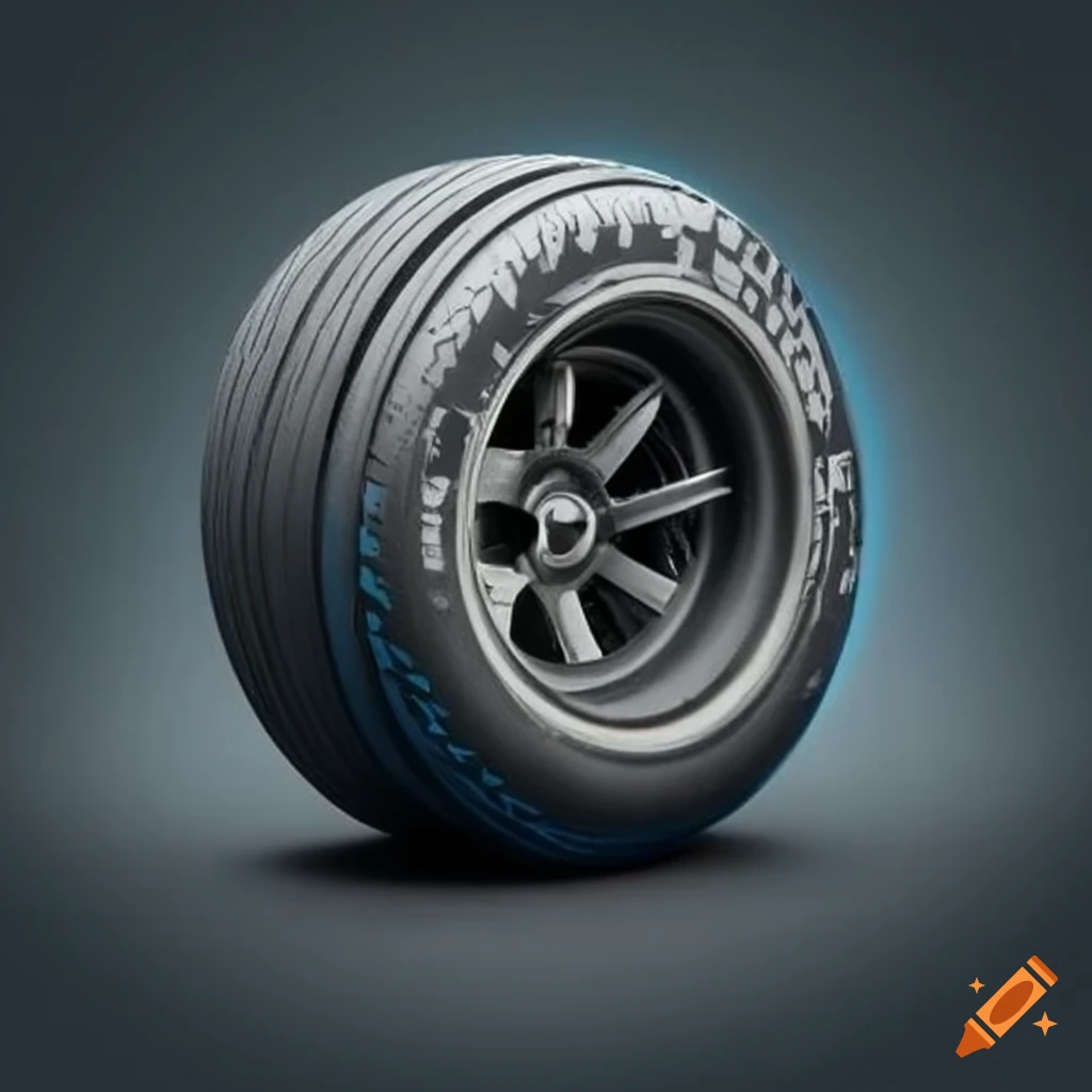 Race car tire close up on Craiyon