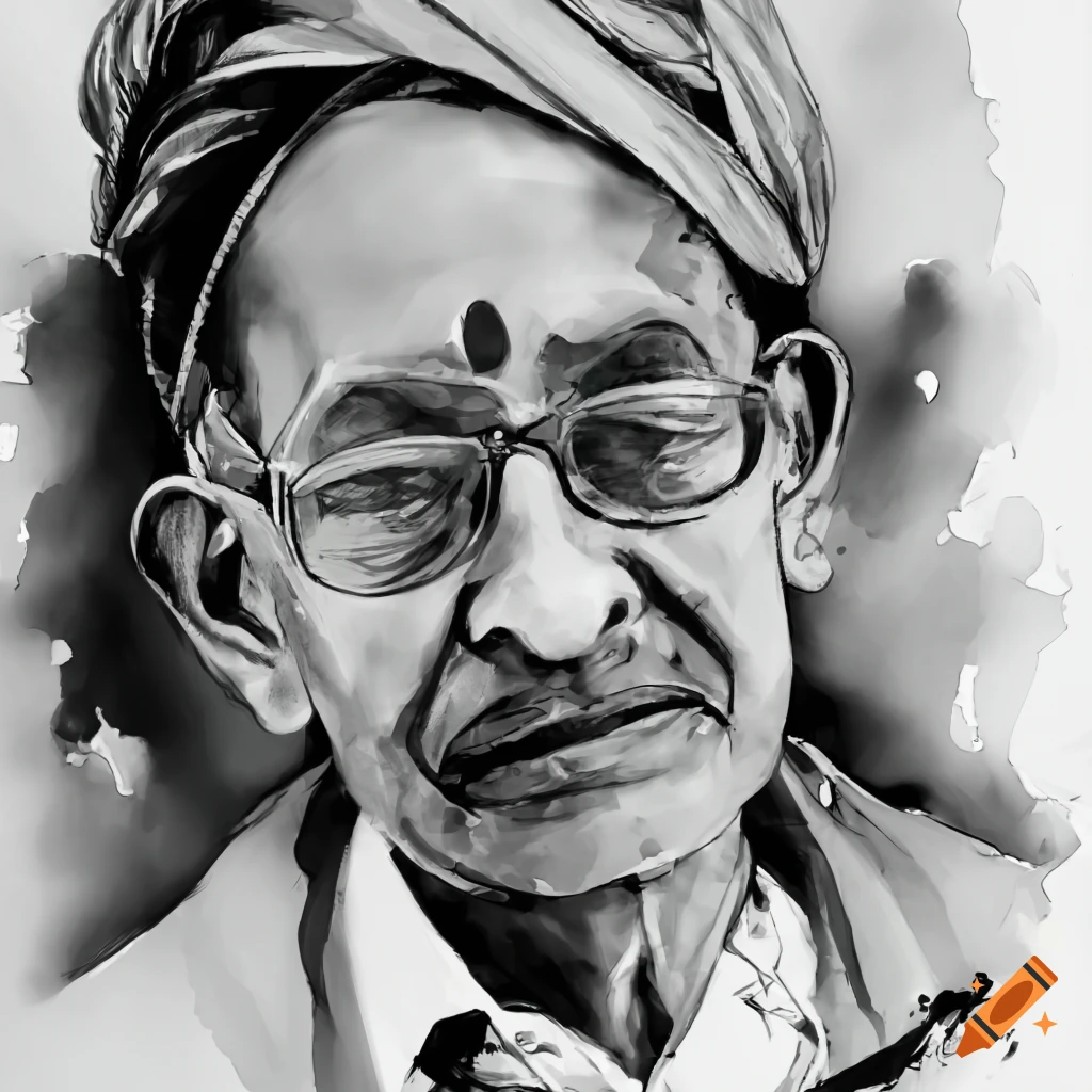 Mahatma Gandhi Drawing by J Elangovan - Pixels Merch