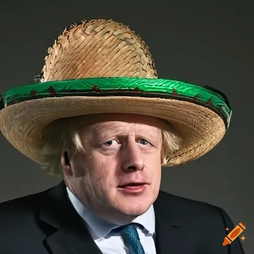 Boris johnson wearing a mexican sombrero on Craiyon