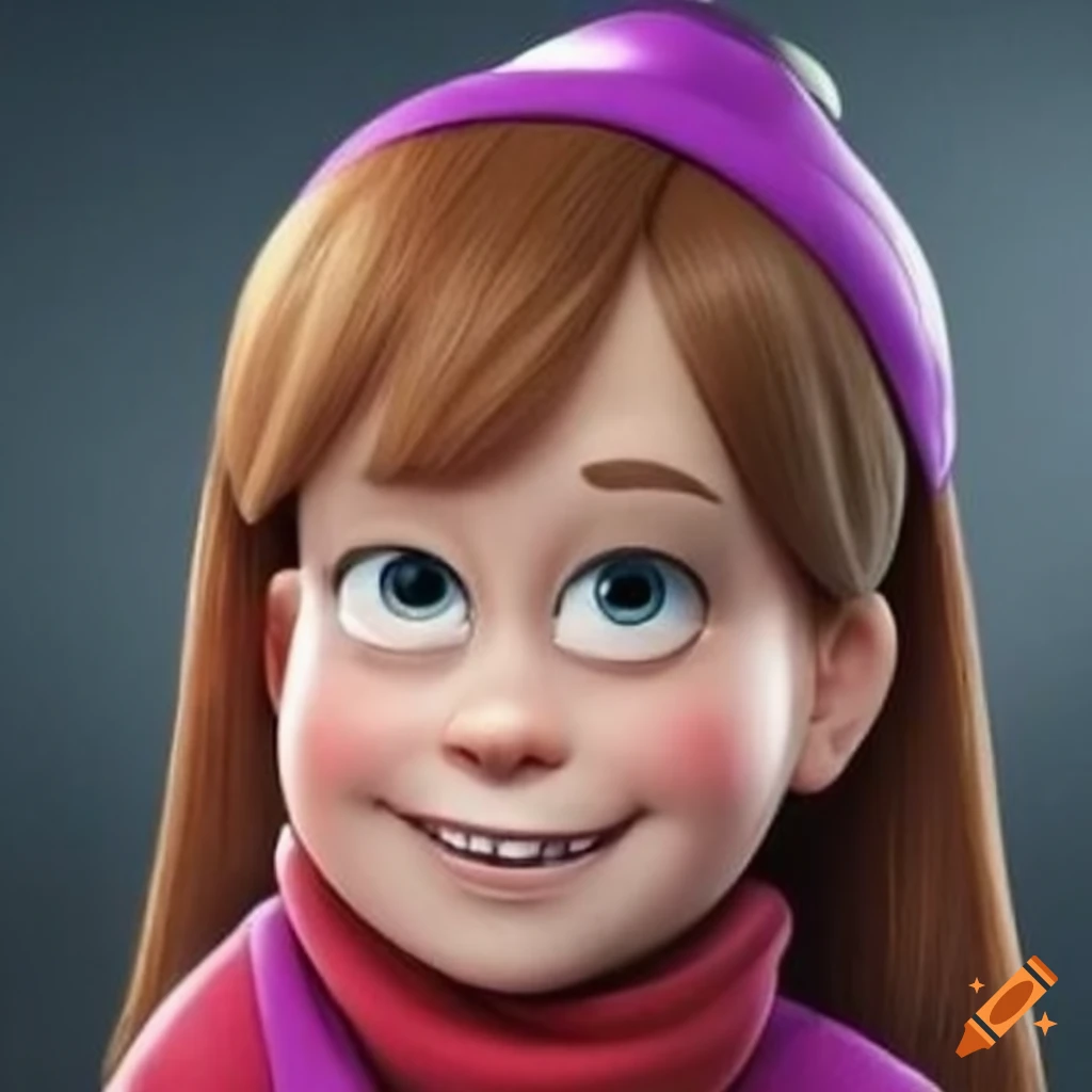 Detailed real-life portrait of mabel pines on Craiyon