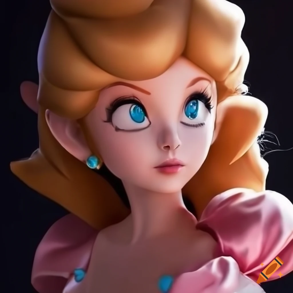 Link cosplaying as princess peach on Craiyon