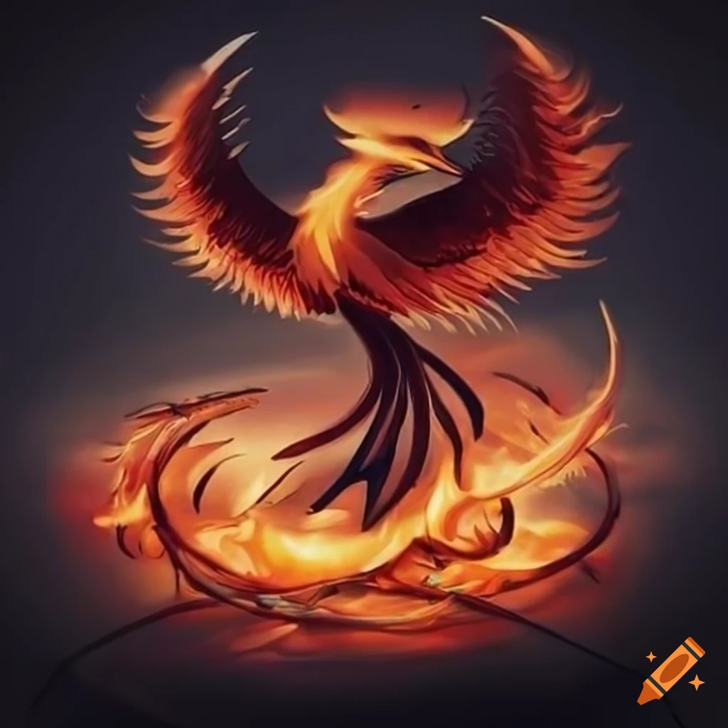 Artistic Representation Of Gas Burners And Phoenix Bird On Craiyon