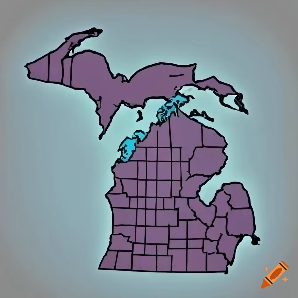 A Map Of The State Of Michigan