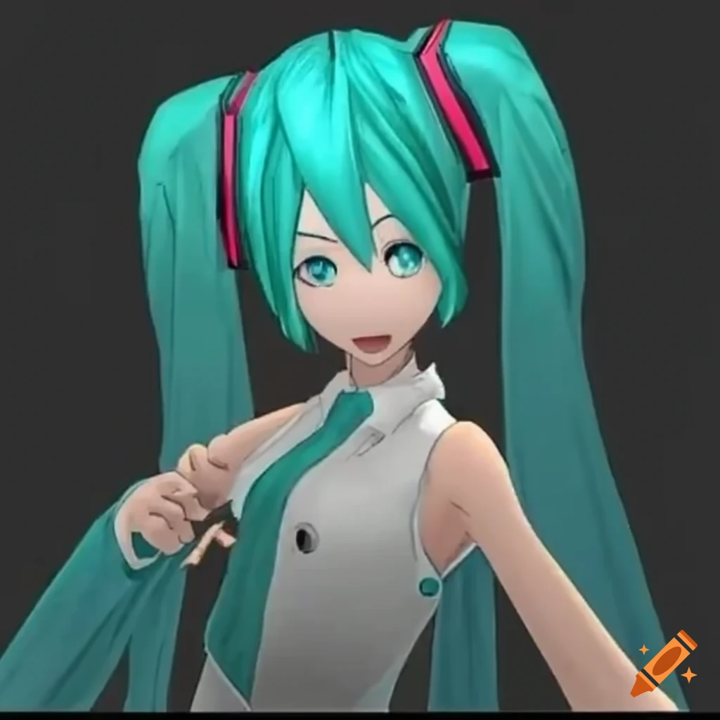 Hatsune miku in a cool weed-themed outfit