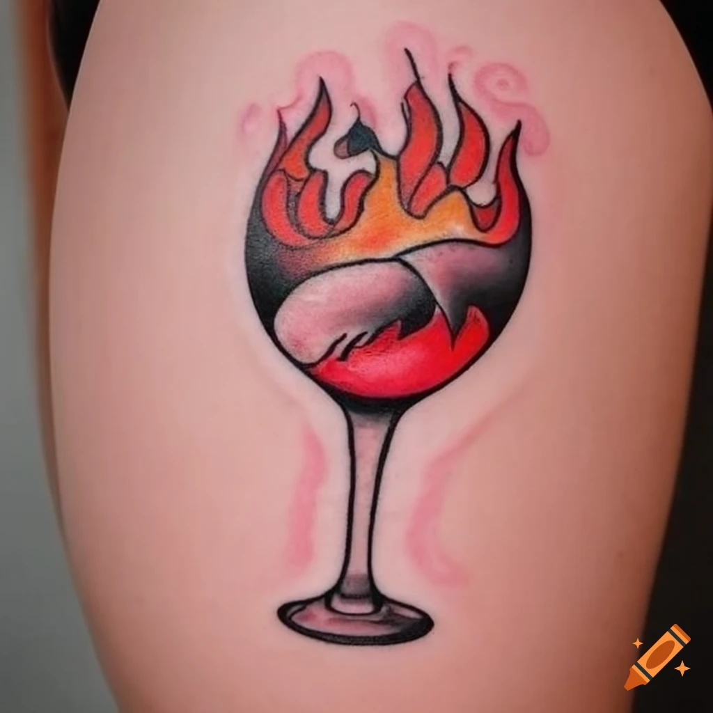 Red Wine Glass Temporary Tattoo (Set of 3) – Small Tattoos