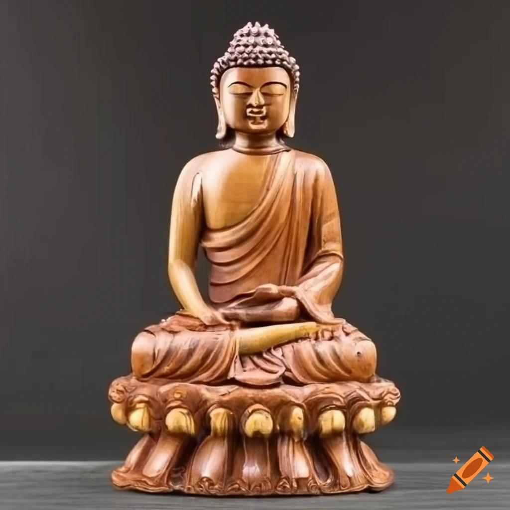 paulownia wood carving of Sakyamuni Buddha