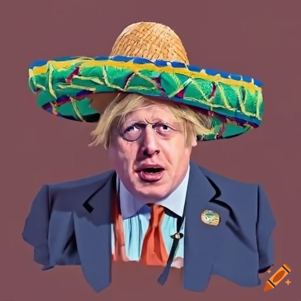 Boris johnson wearing a sombrero