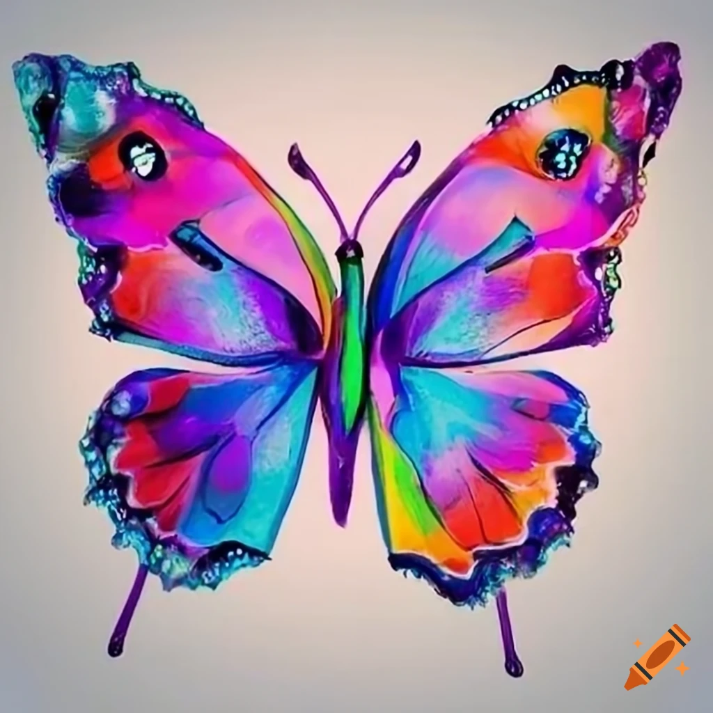 KLL Colorful Mosaic Colorful Butterfly Pattern Sexy