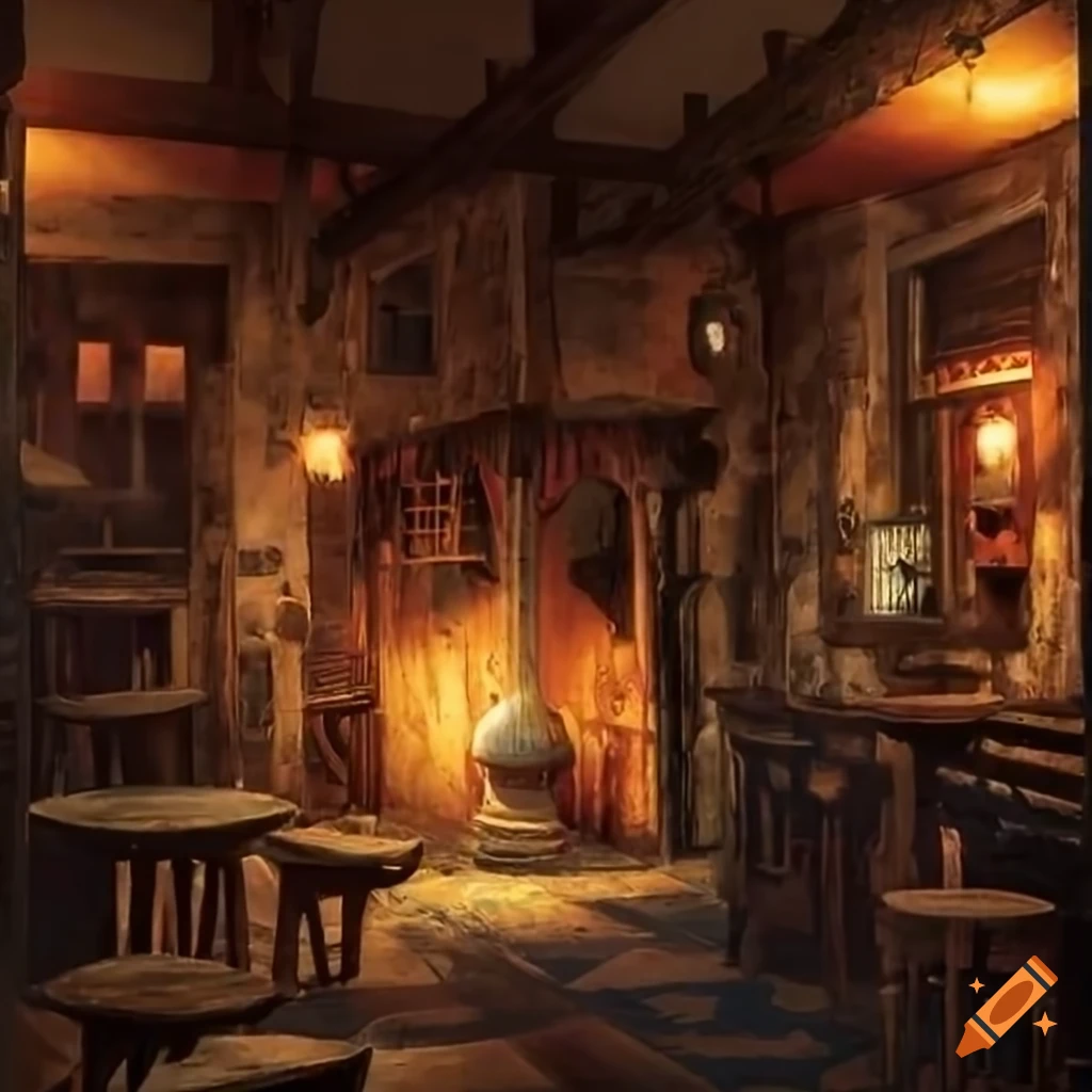 interior of a medieval pub