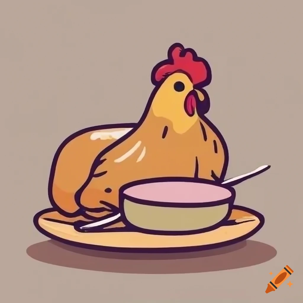 Line Drawing Of Chicken Restaurant Food