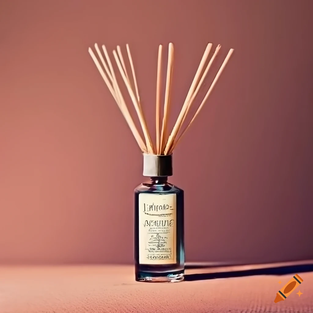 Reed diffuser in a stylish living room on Craiyon