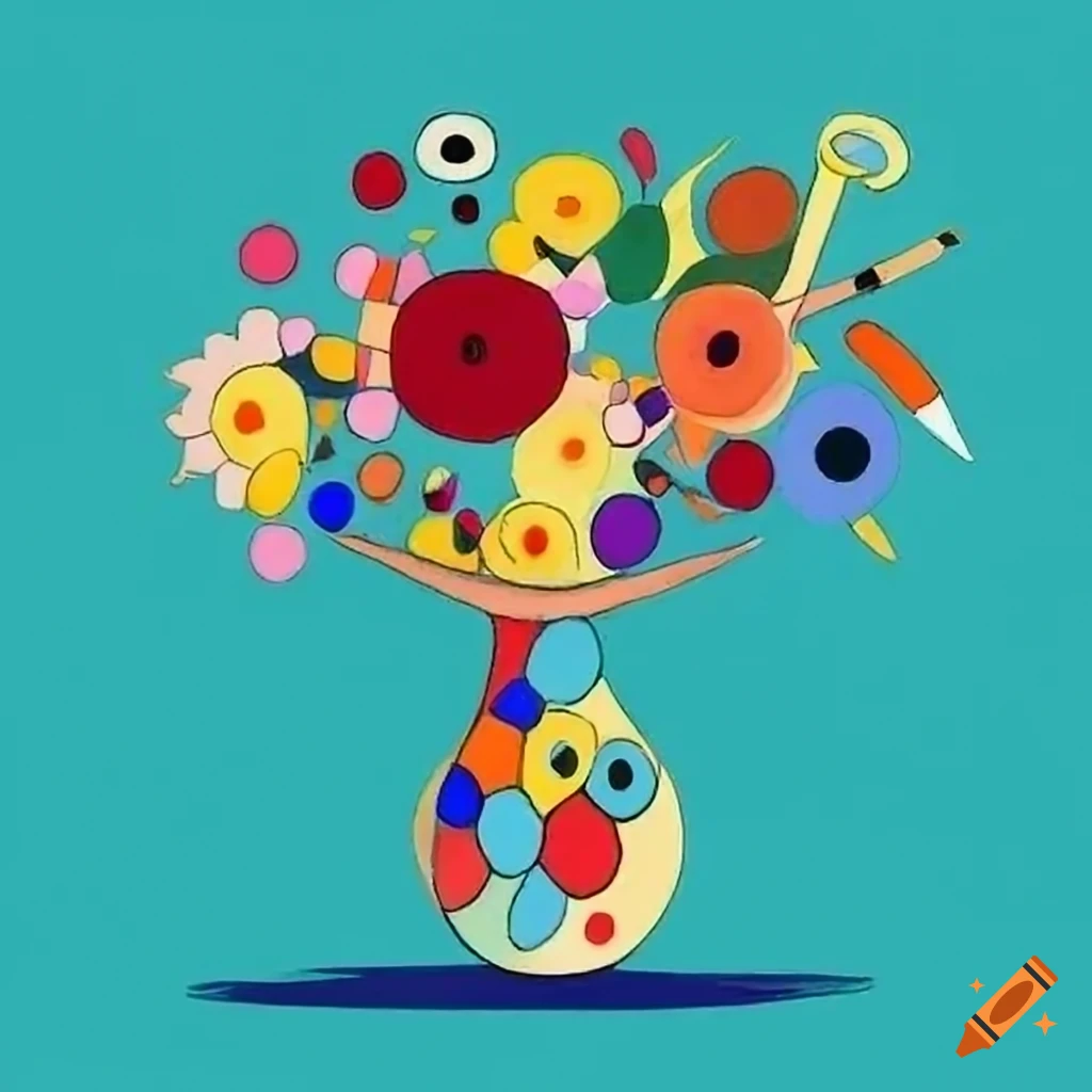 Colorful painting of a bouquet of flowers in a vase on Craiyon