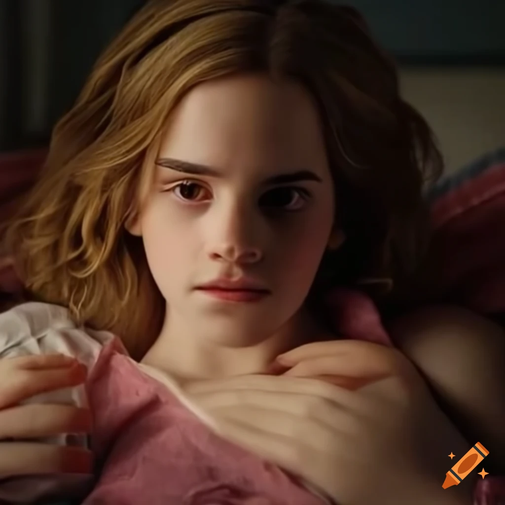 Hermione Granger wearing pajamas in bed