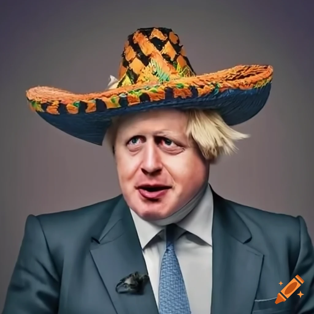 Boris johnson wearing a mexican sombrero