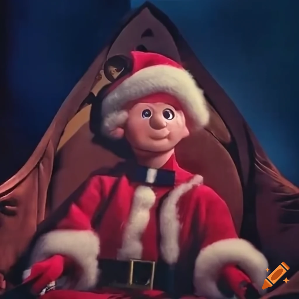 Animated doll of james franco in santa suit on Craiyon