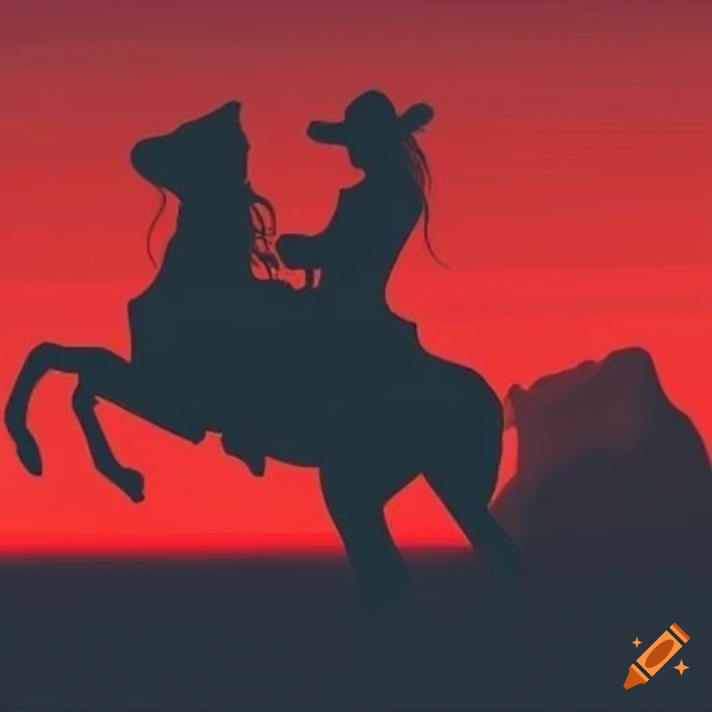 red cowgirl silhouette