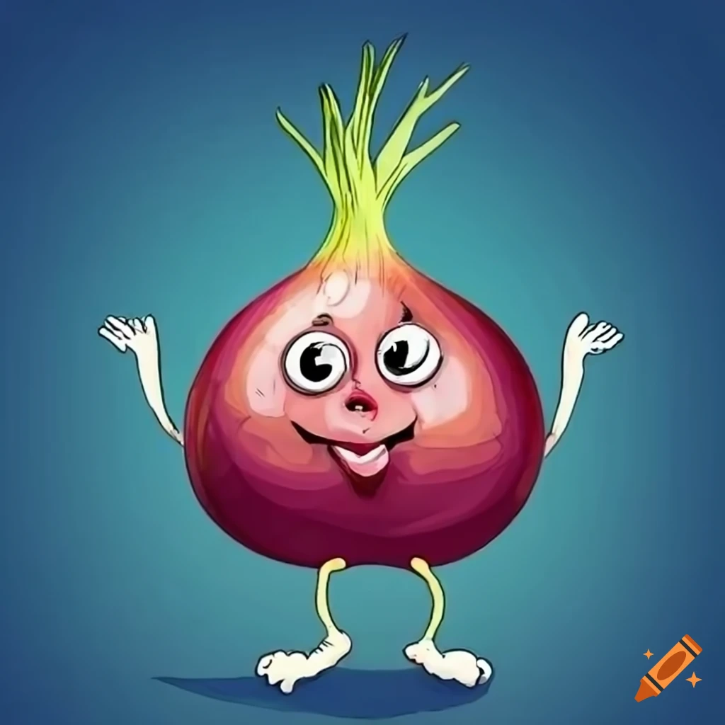 Cartoon Of Talking Onion In Fairytale Scene On Craiyon