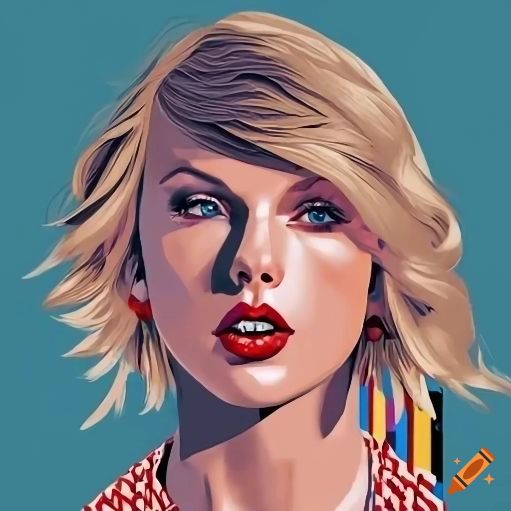 Illustration Of Taylor Swift In Roy Lichtenstein Style On Craiyon