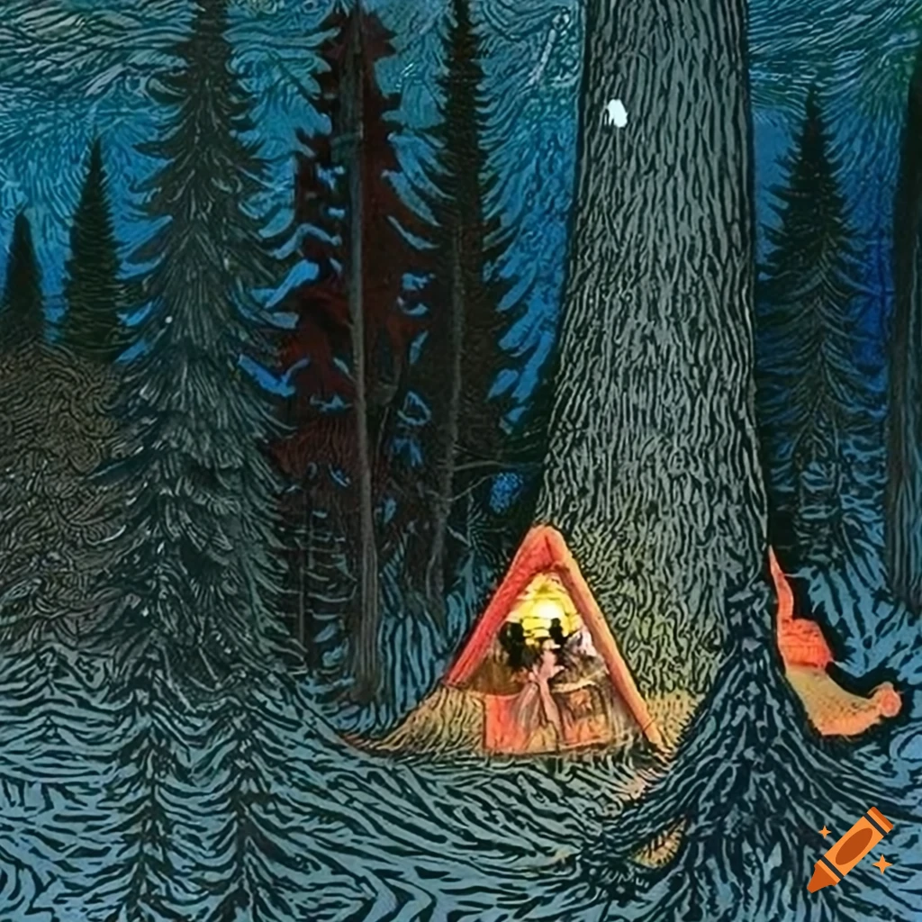 festive illustration combining Native Salish and Russian fairytale motifs