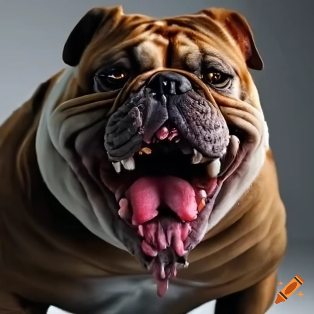 picture of a fierce bulldog