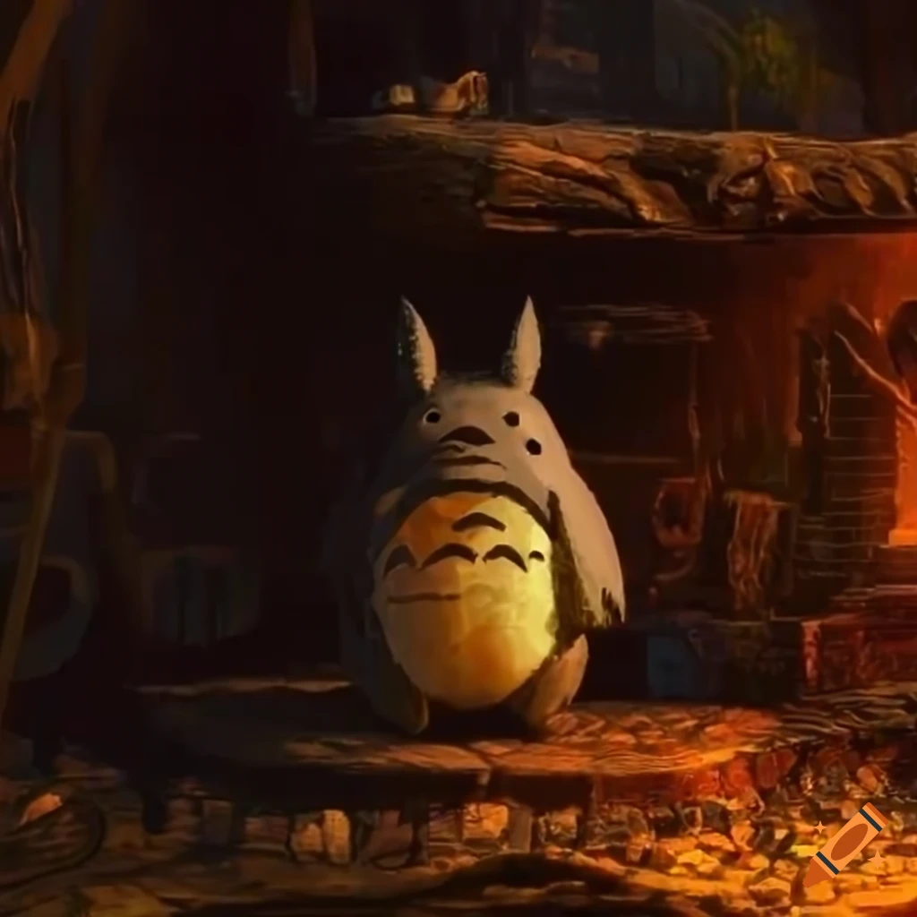 Totoro and blade runner inspired video game artwork