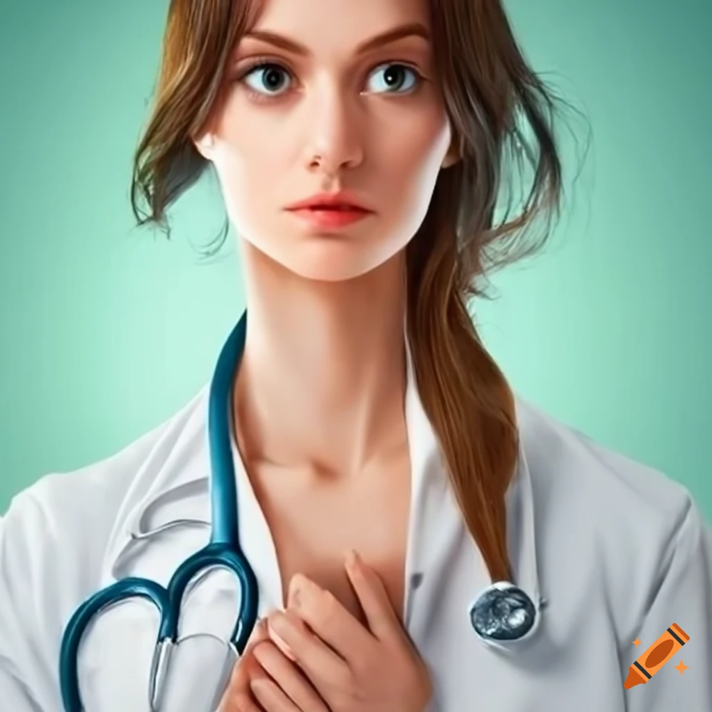 An illustration manifesting a female doctor of Caucasian ethnicity