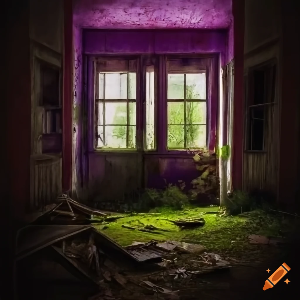 artistic photo of a blurred abandoned house with opaque colors