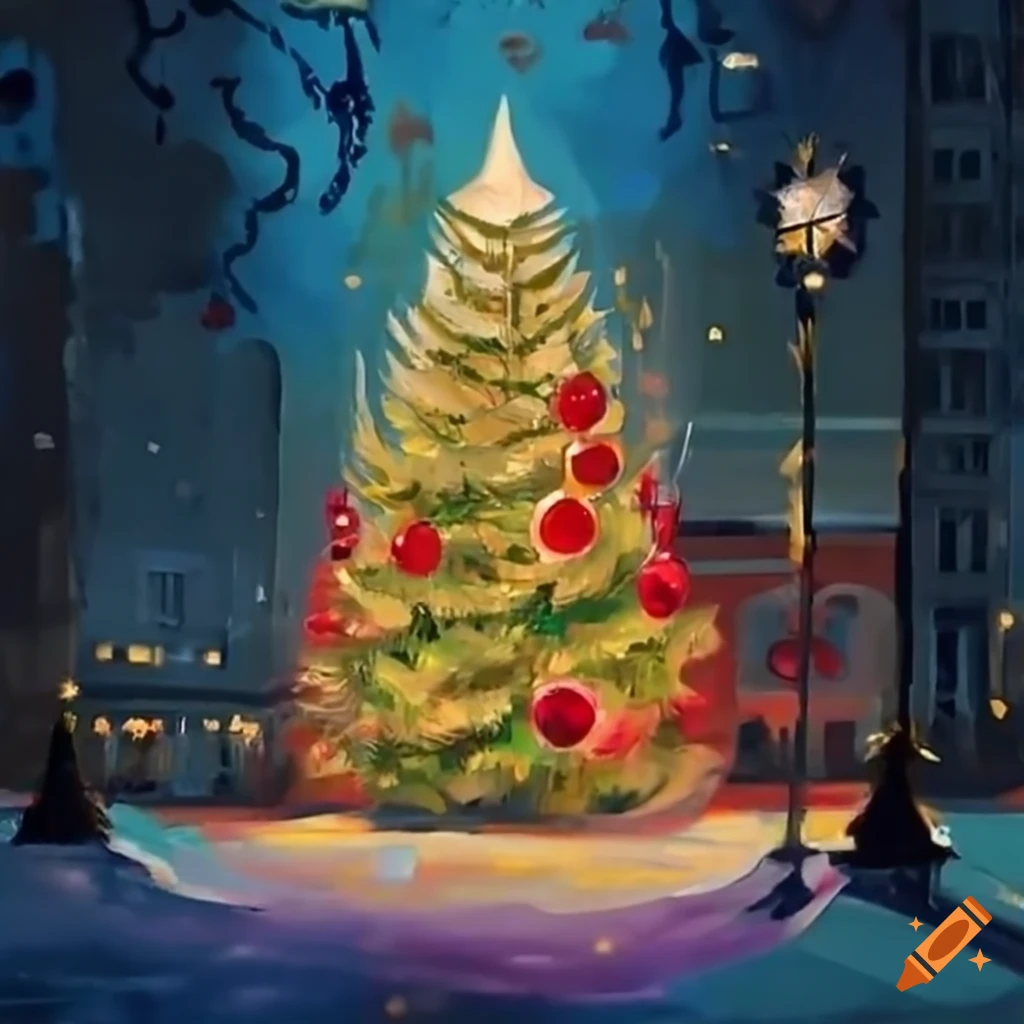 man-walking-near-a-christmas-tree-at-alhambra-in-picasso-style