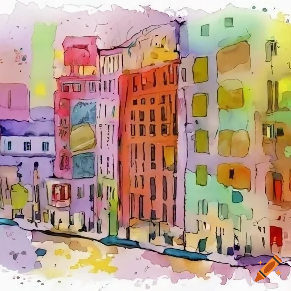 Cityscape With Intense Sunlight And Air Conditioning Units On Craiyon