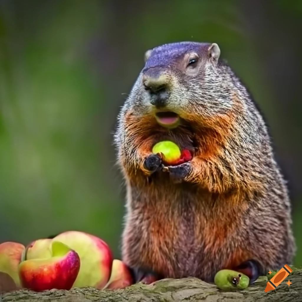 Photo Of A Groundhog Eating Apples On Craiyon Photo of a groundhog eating apples on craiyon