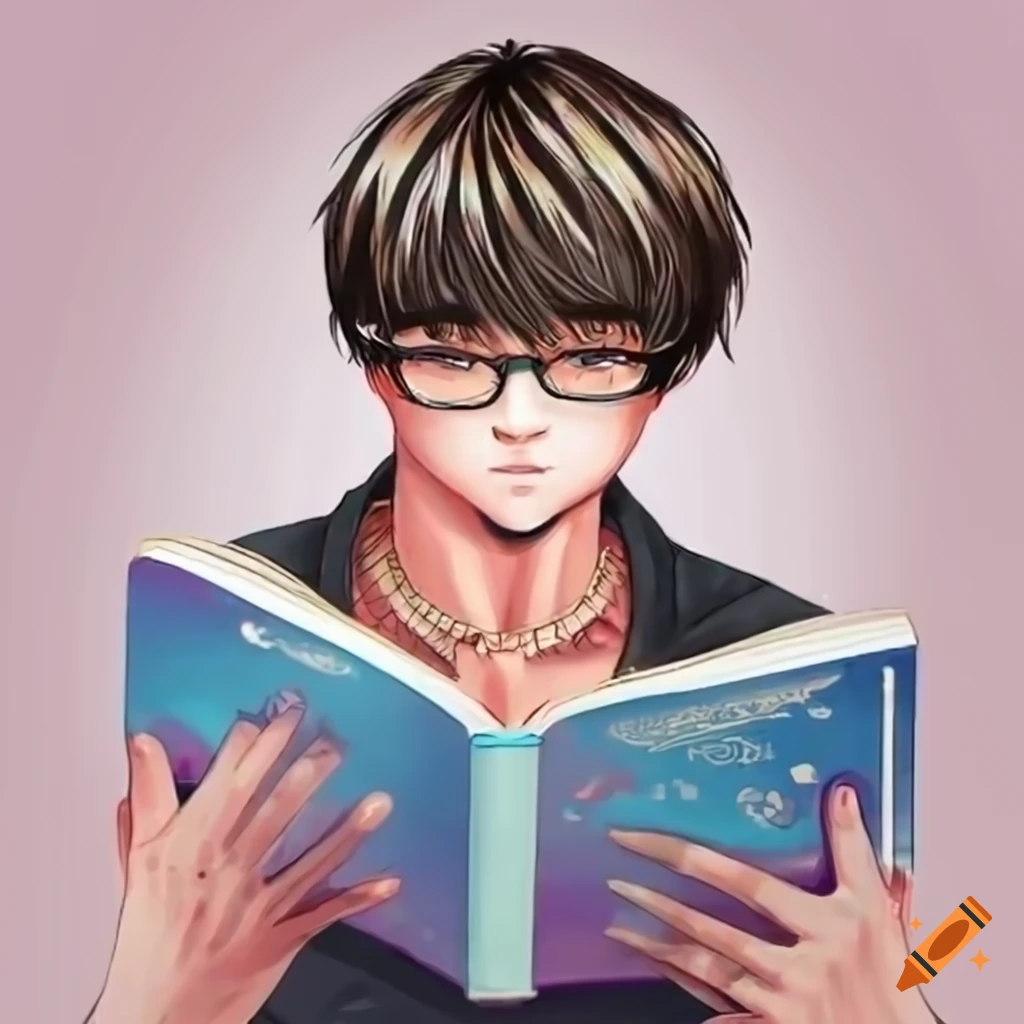 illustration of a person studying English