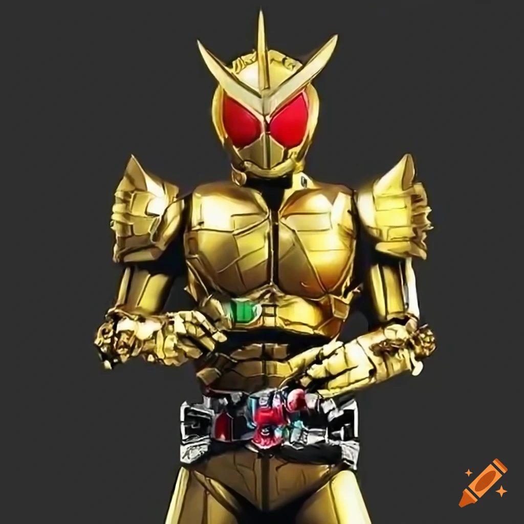 Gold Lion themed Kamen Rider Character On Craiyon